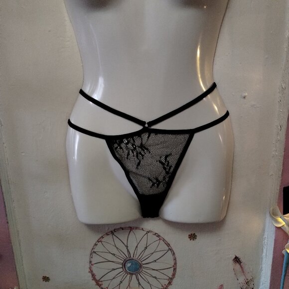 RSLove (L) Floral Lace and Sheer Lingerie Nighty w Matching Strappy Panty - Picture 5 of 7